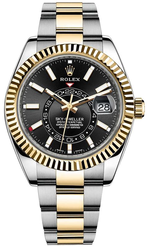 rolex sky dweller gold and black|rolex sky dweller price uk.